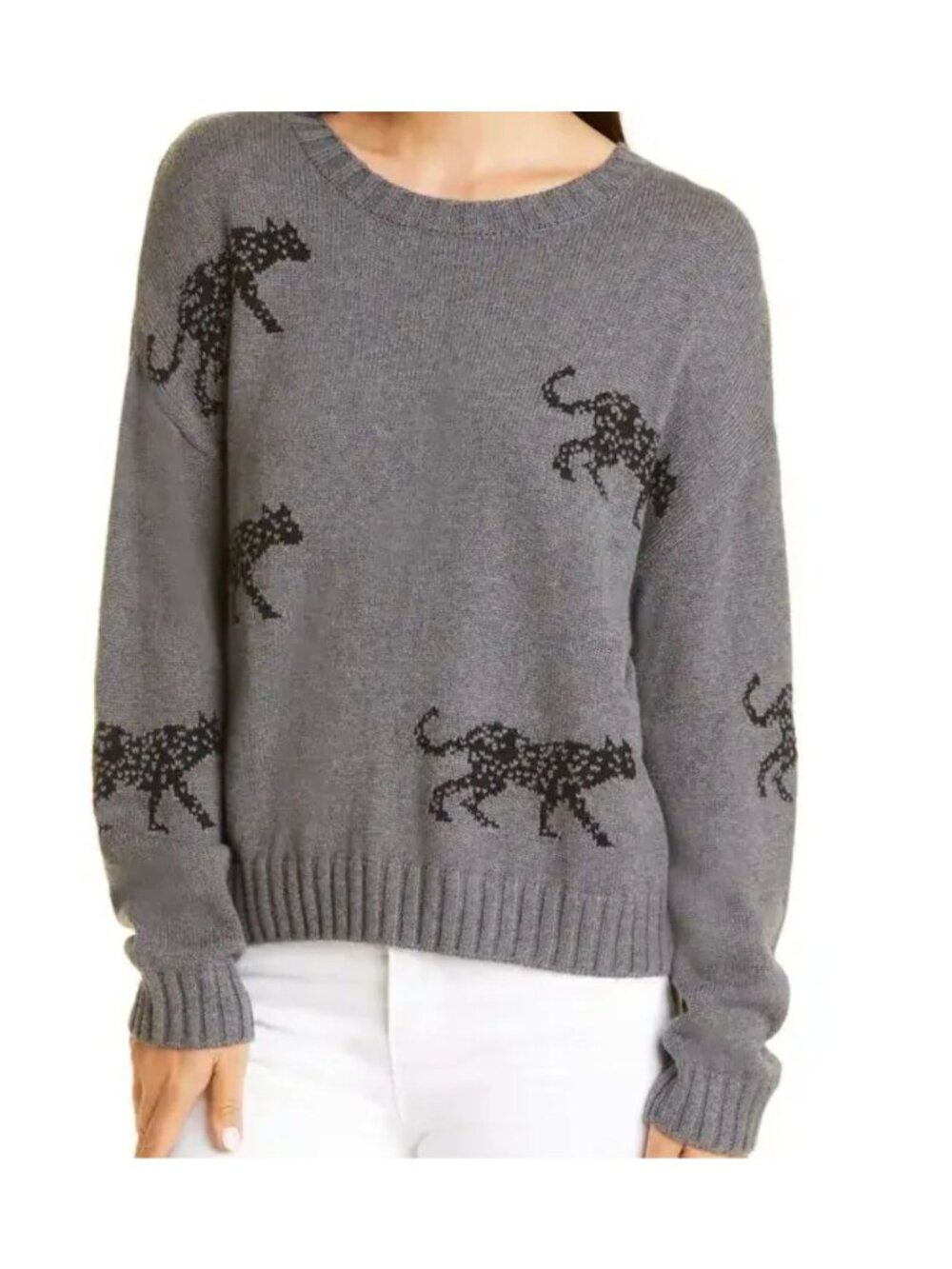 Rails  Perci Intarsia Cat Cotton & Cashmere Sweater Size S